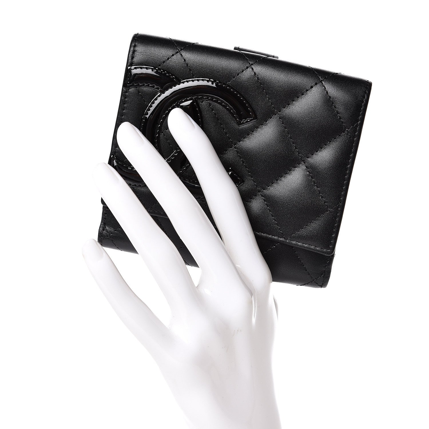 Chanel Calfskin Quilted Cambon Business Card Holder Black 2 of 9