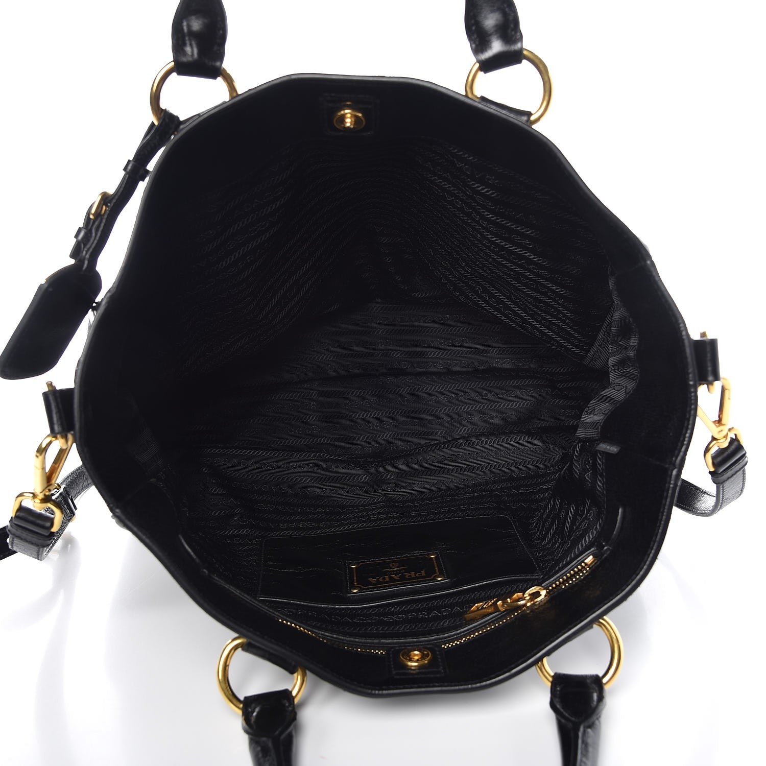 Prada Vitello Shine Tote Black 6 of 14