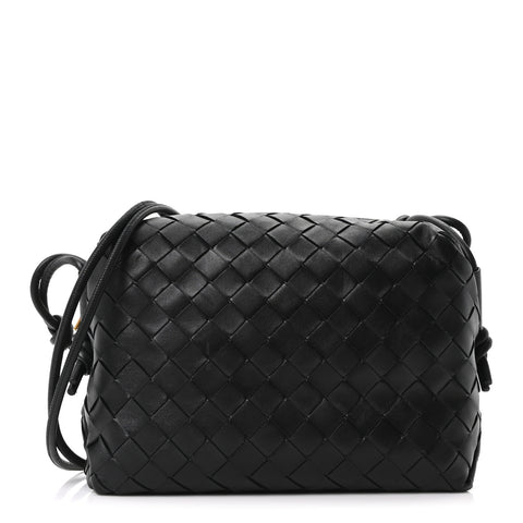 Nappa Intrecciato Small Loop Camera Bag Black
