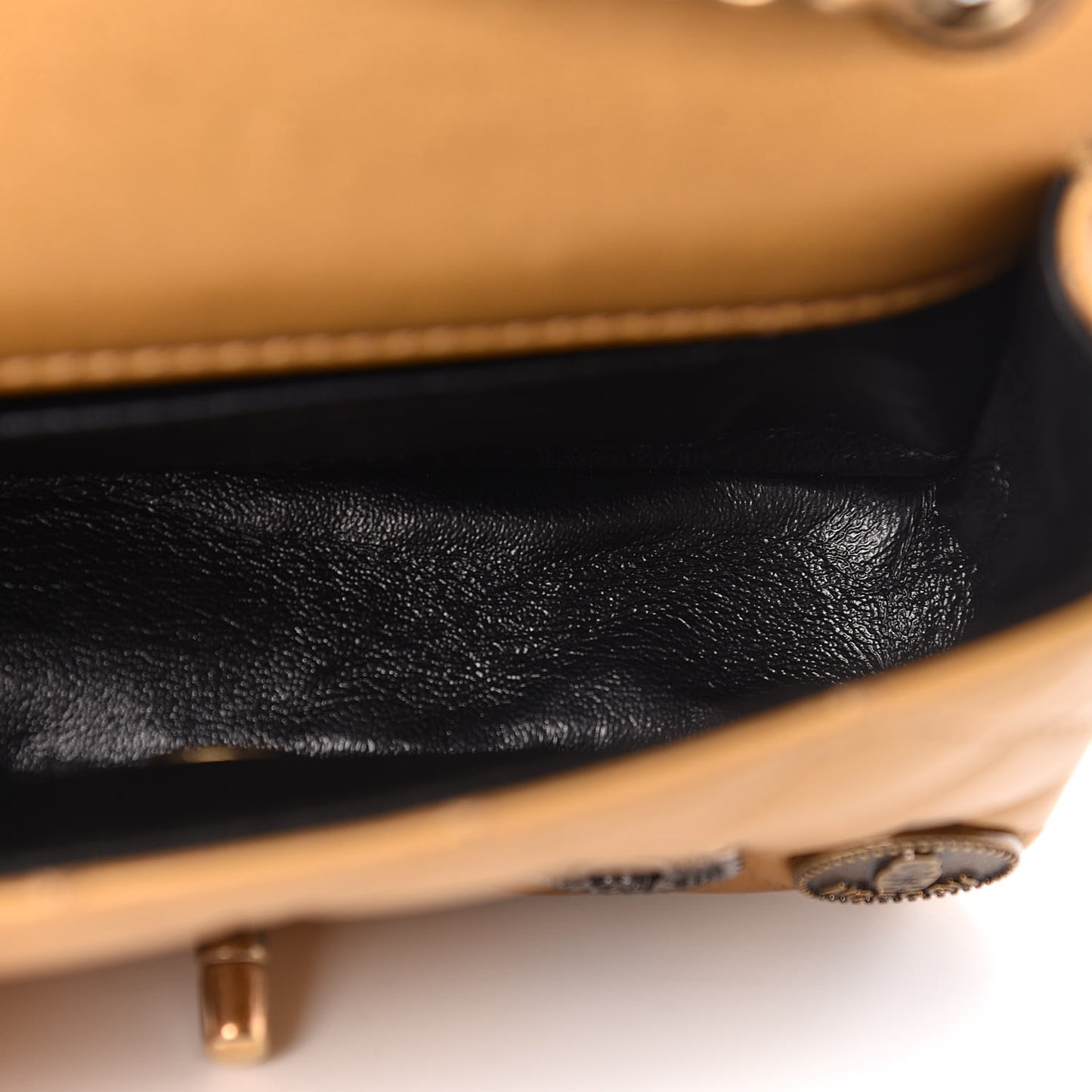 Metallic Lambskin Quilted Extra Mini Medallion Flap Gold