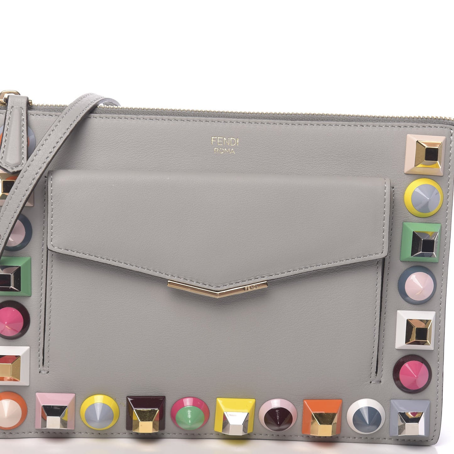 Vitello Dolce Studded Mini 2Jours Pouch Ardesia Multicolor