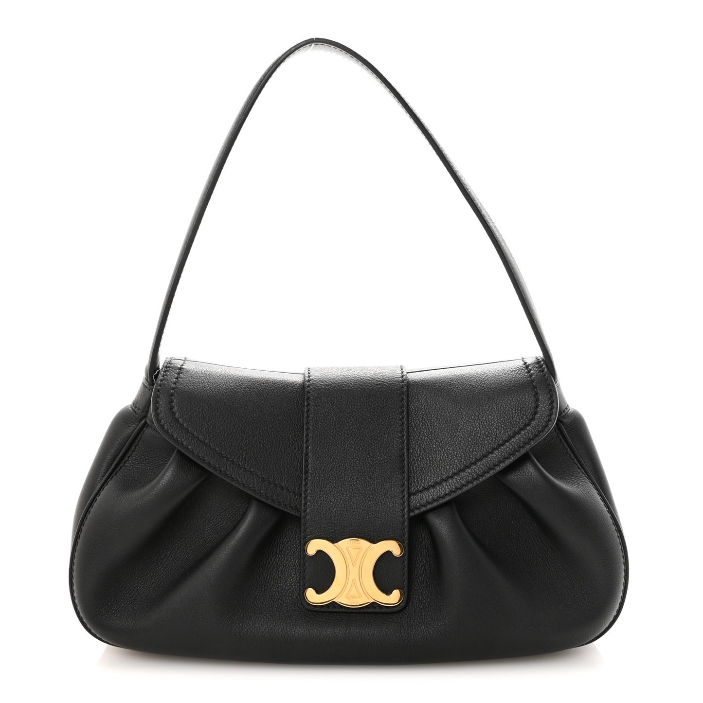 Supple Grained Calfskin Medium Polly Black