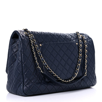 Chanel Calfskin Quilted Small XXL Travel Flap Bag Navy 3 of 16