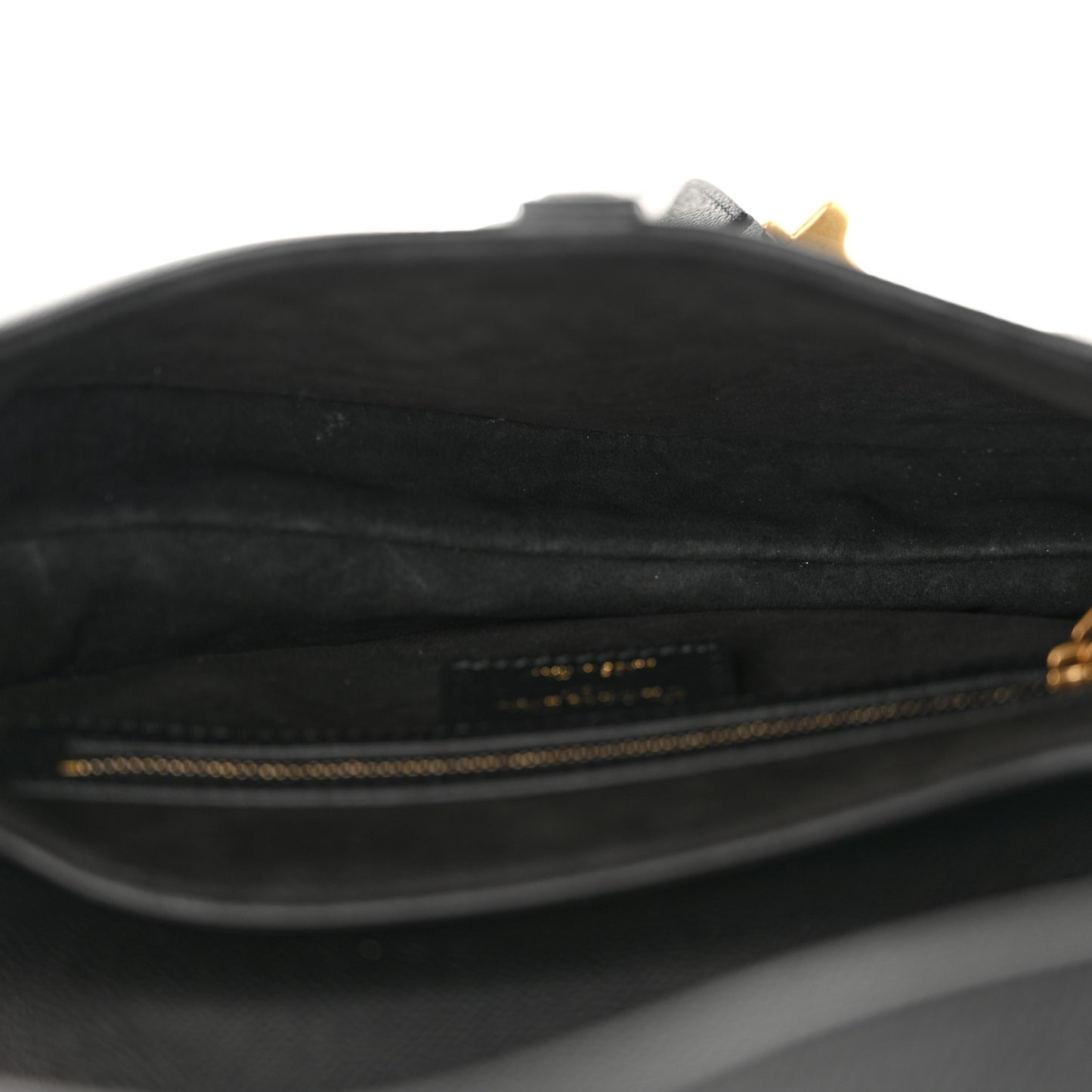 Grained Calfskin Saddle Bag Black
