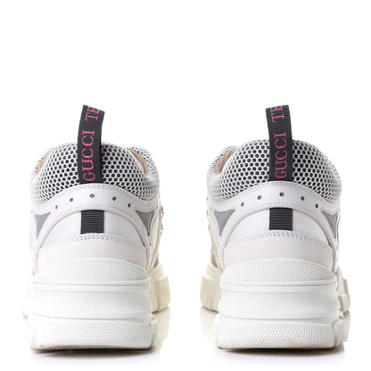 Gucci X SEGA Mesh Calfskin Suede Womens Flashtrek Sneakers 39.5 Great White 5 of 10