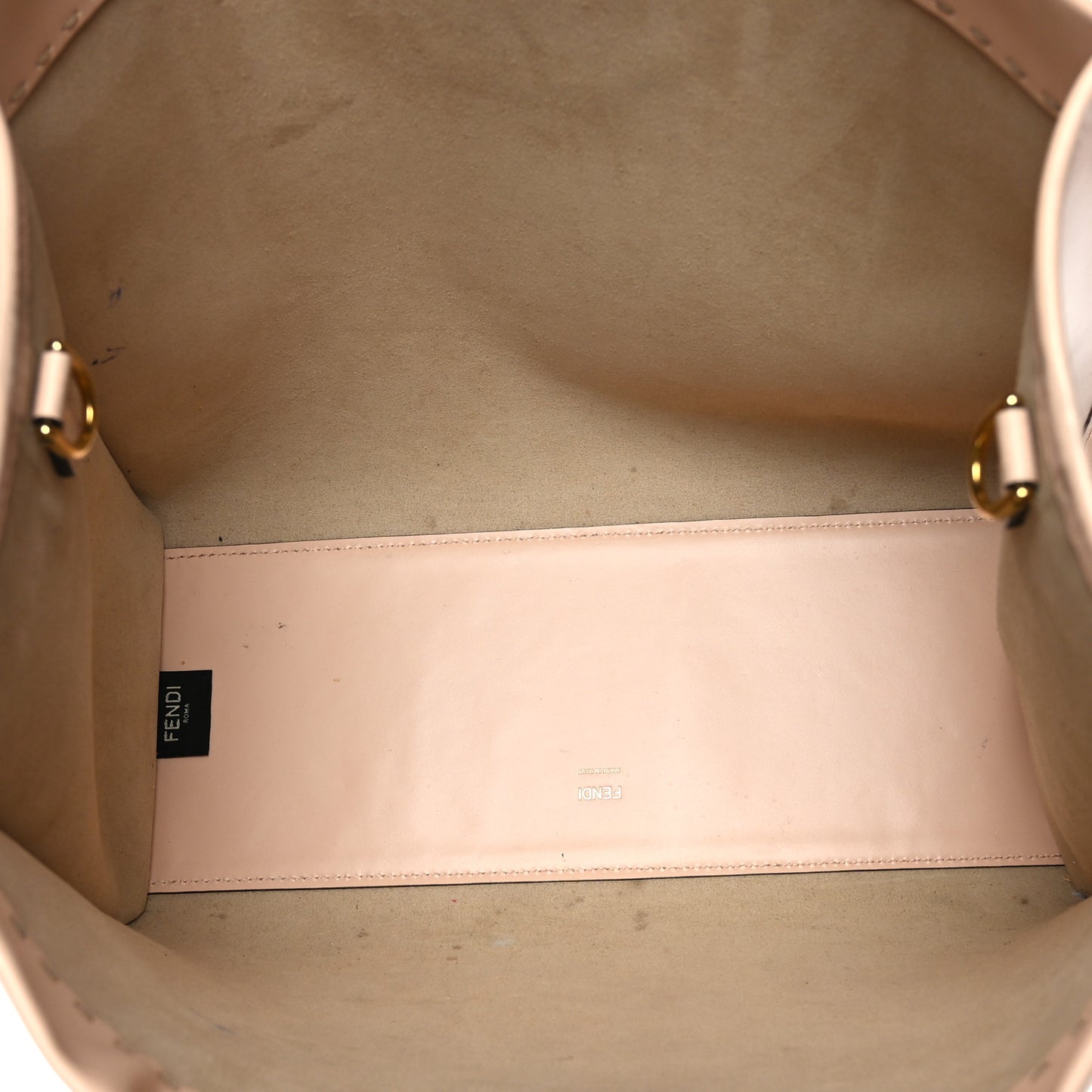 Vitello King Plexiglass Logo Embossed Medium Fendi Sunshine Shopper Tote Light Rose