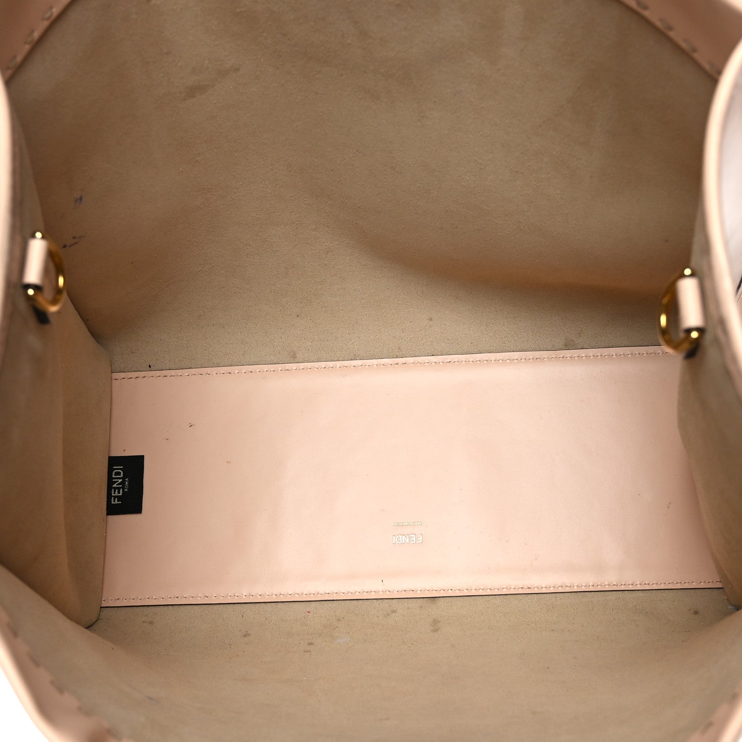 Fendi Vitello King Plexiglass Logo Embossed Medium Fendi Sunshine Shopper Tote Light Rose 6 of 13