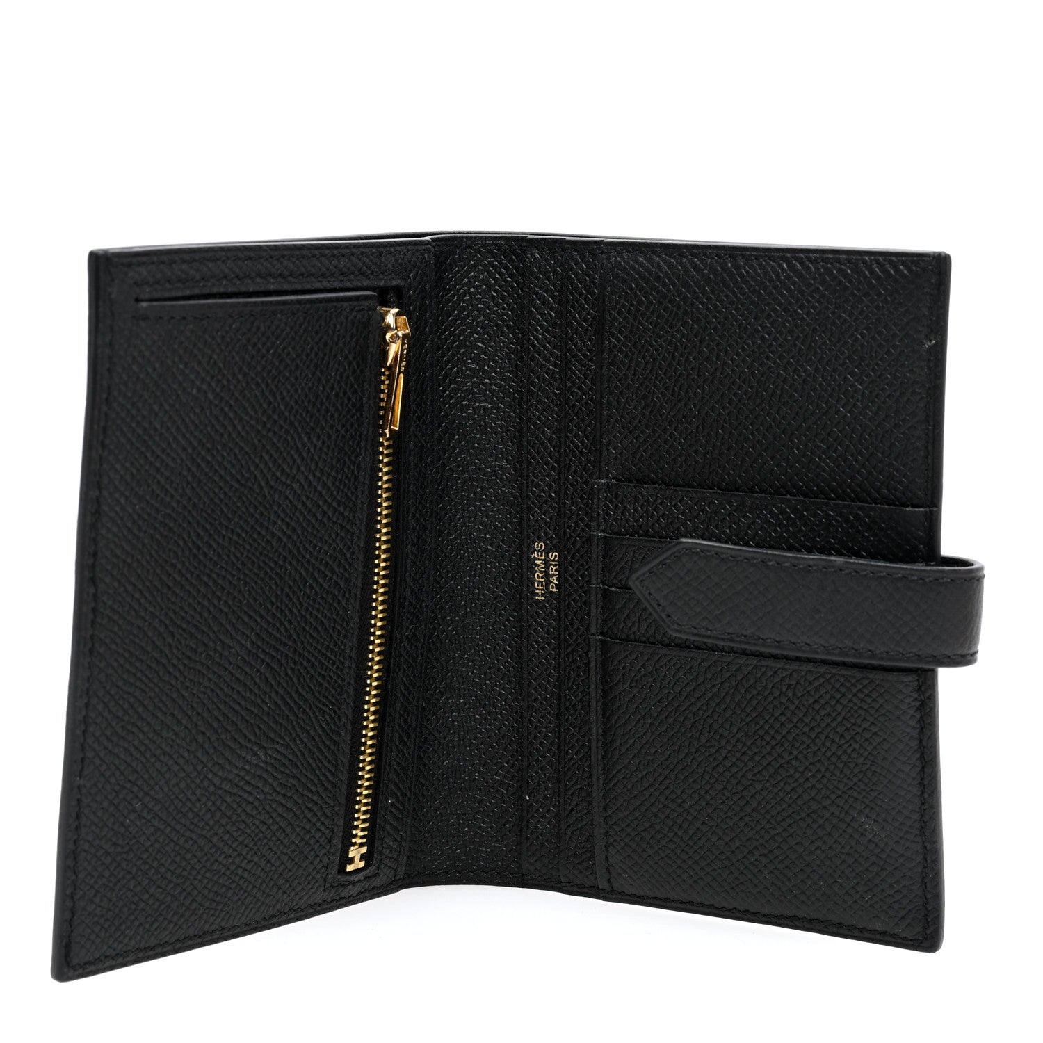 Hermes Epsom Bearn Compact Wallet Black 5 of 8