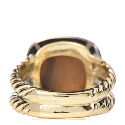 David Yurman 18K Yellow Gold Diamond Tigers Eye 11mm Albion Ring 52 6 4 of 5