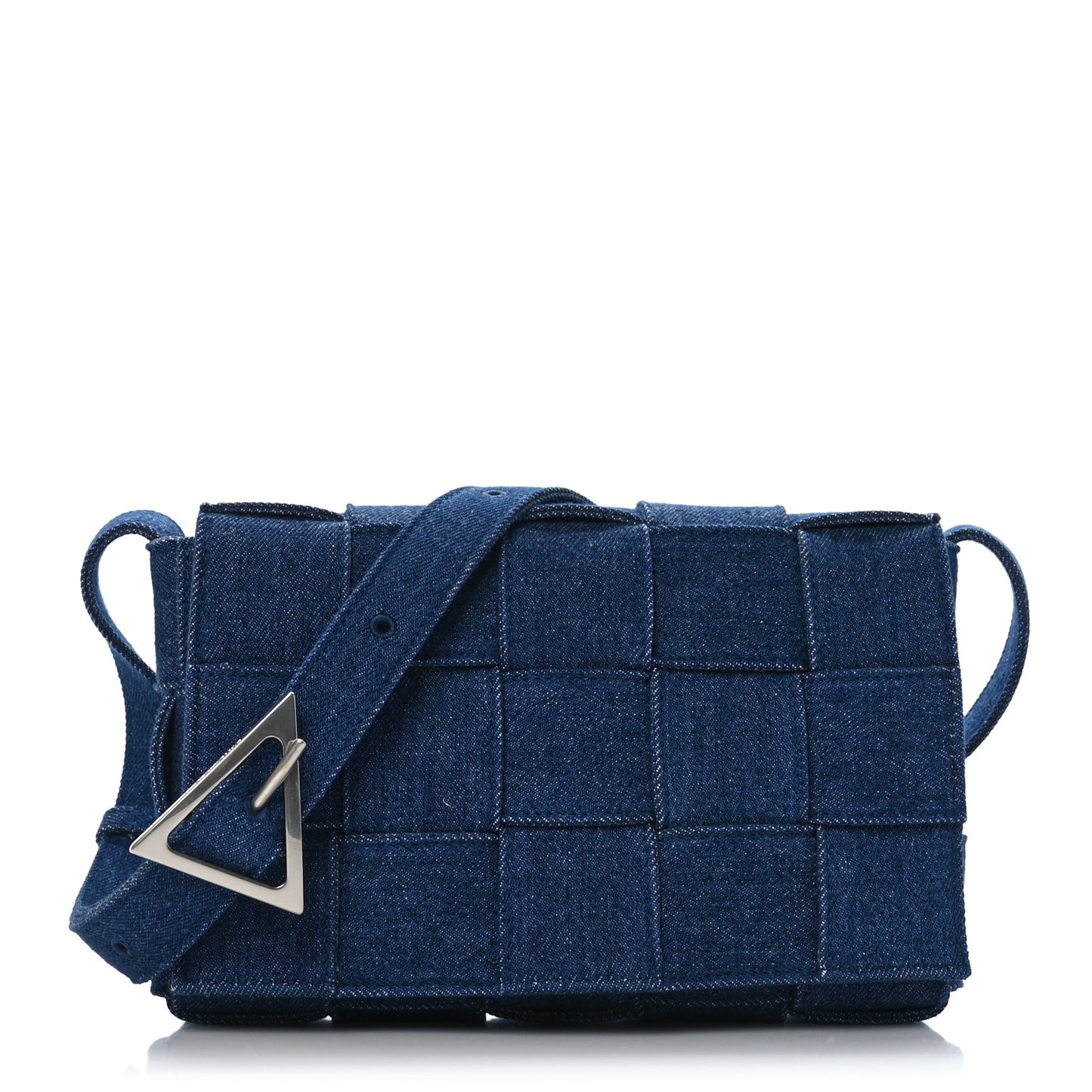 Denim Maxi Intrecciato Cassette Crossbody Bag Indigo