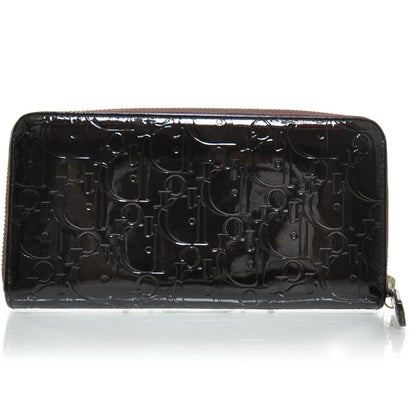 Christian Dior Patent Ultimate Zip Around Wallet Bordeaux 2 of 7