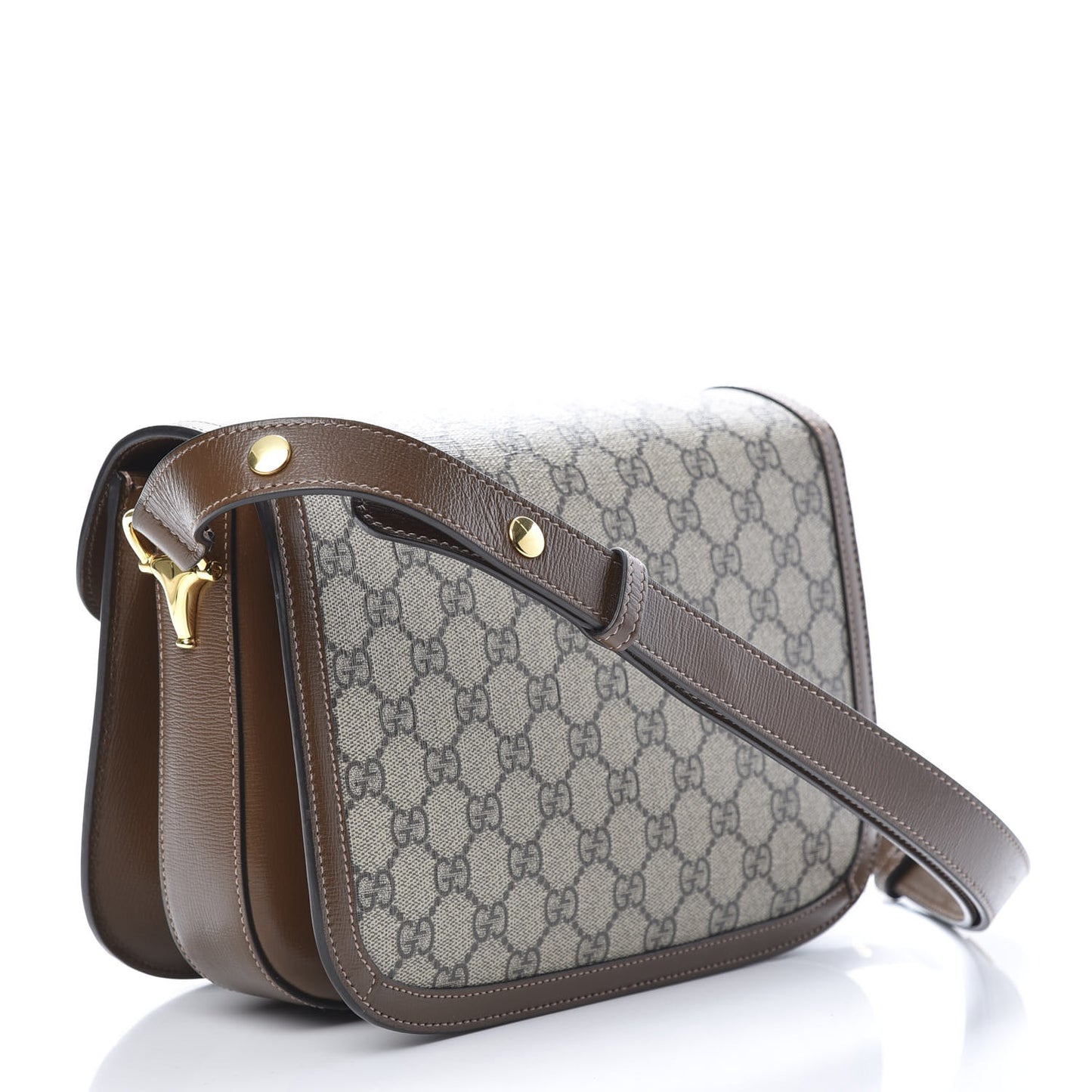 GG Supreme Monogram Horsebit 1955 Shoulder Bag Beige Brown Sugar