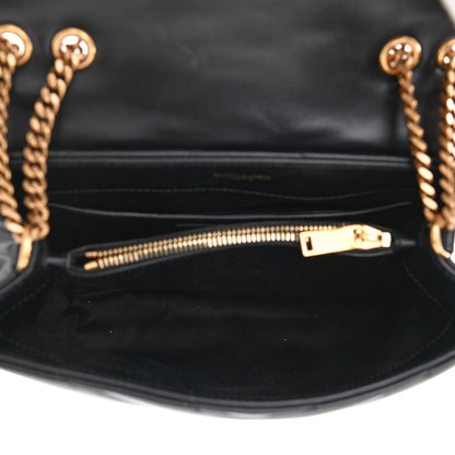 Saint Laurent Calfskin Y Quilted Monogram Small Loulou Chain Satchel Black 5 of 9