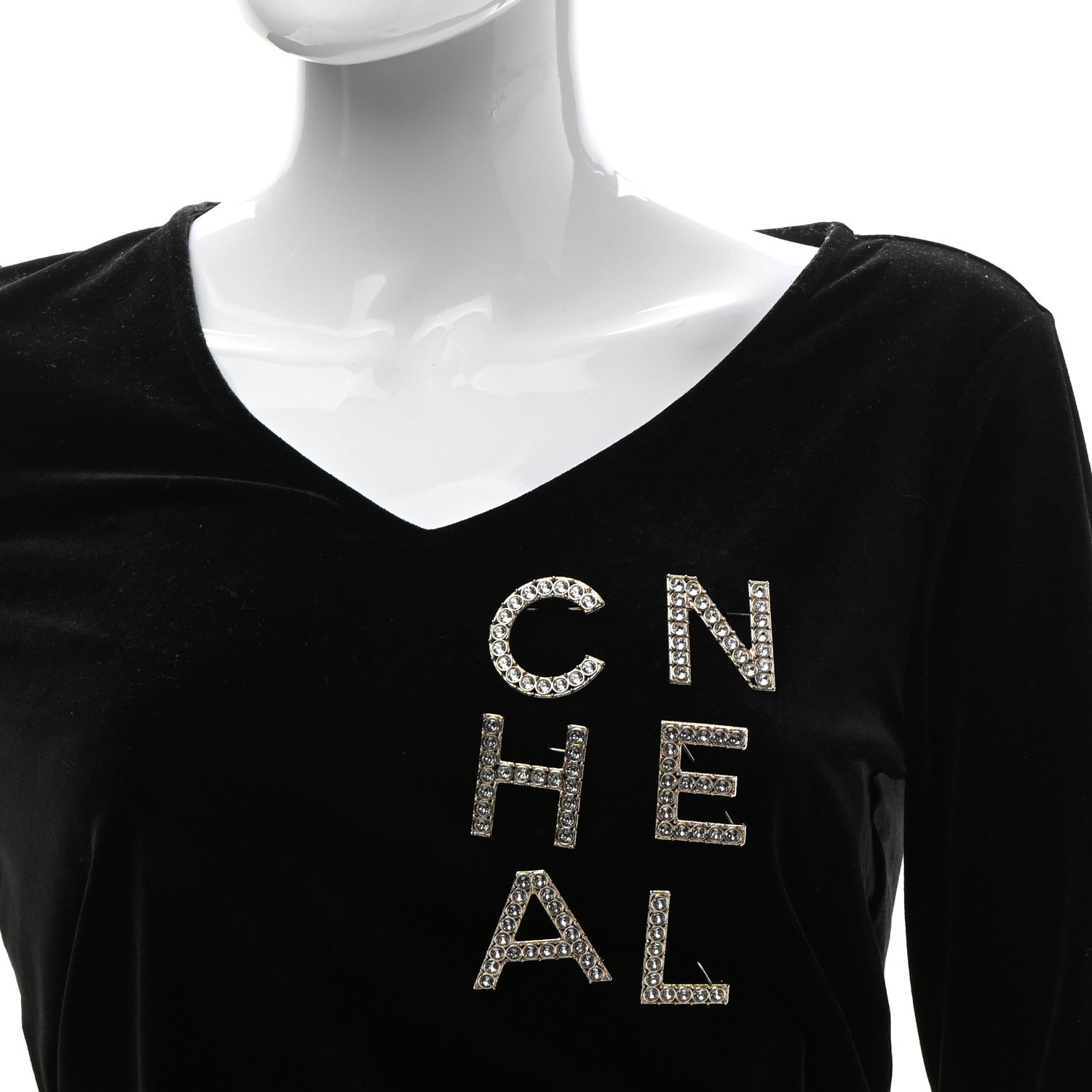 Chanel Crystal Cha-Nel Logo Brooch Set Gold 2 of 4