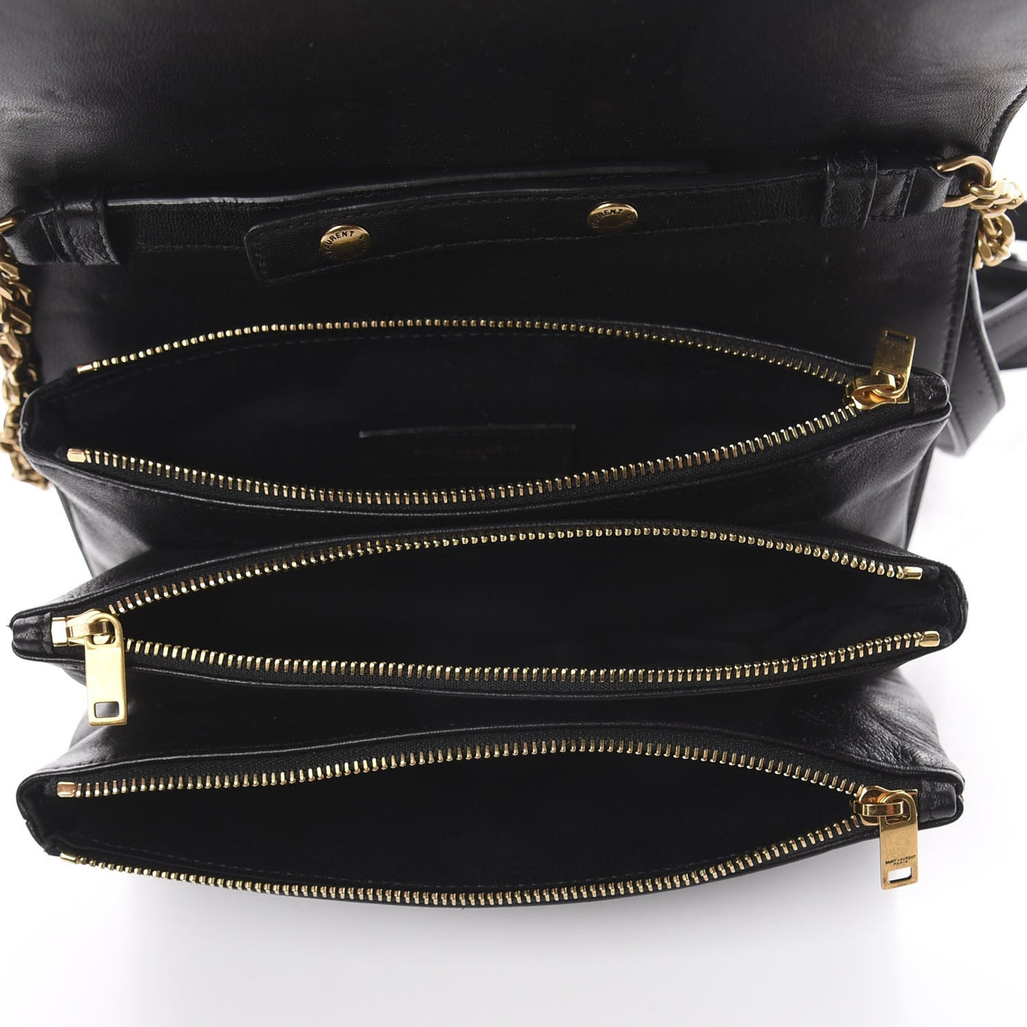 Lambskin Diamond Quilted Monogram Angie Chain Bag Black