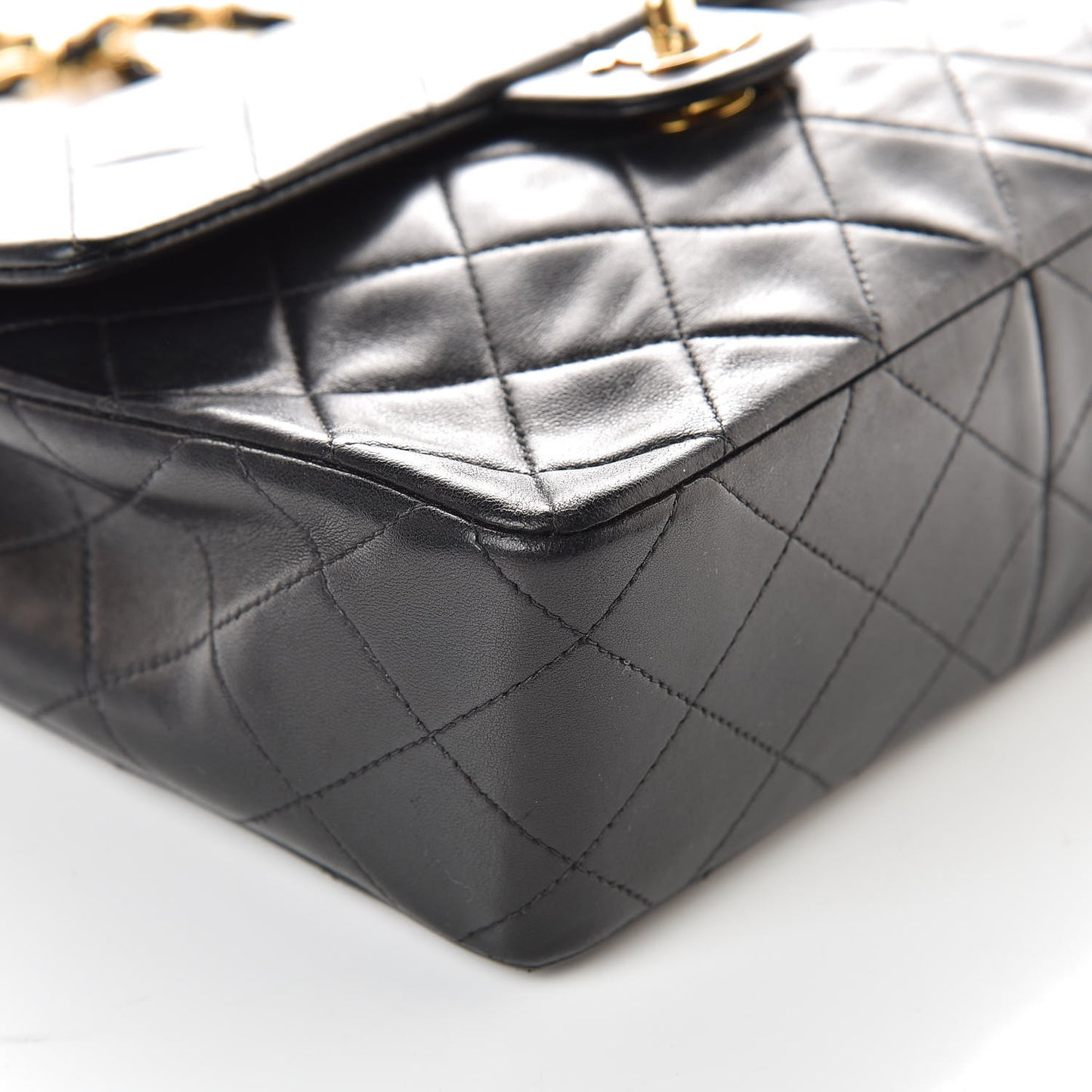 Lambskin Quilted Mini Square Flap Black