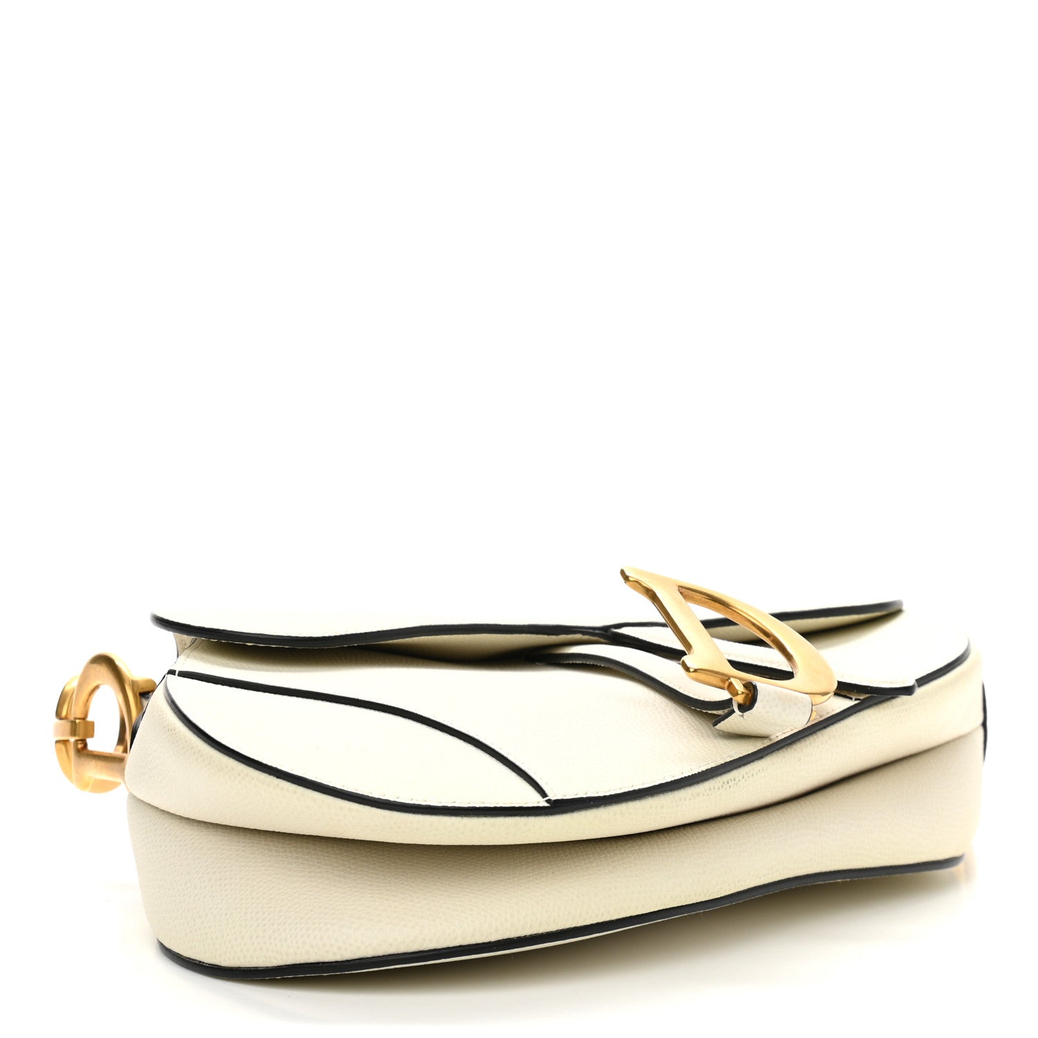 Christian Dior Grained Calfskin Saddle Bag White 4 of 10