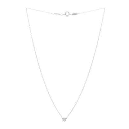 Tiffany Sterling Silver Diamond .07ct Elsa Peretti Diamonds by the Yard Pendant Necklace 3 of 5