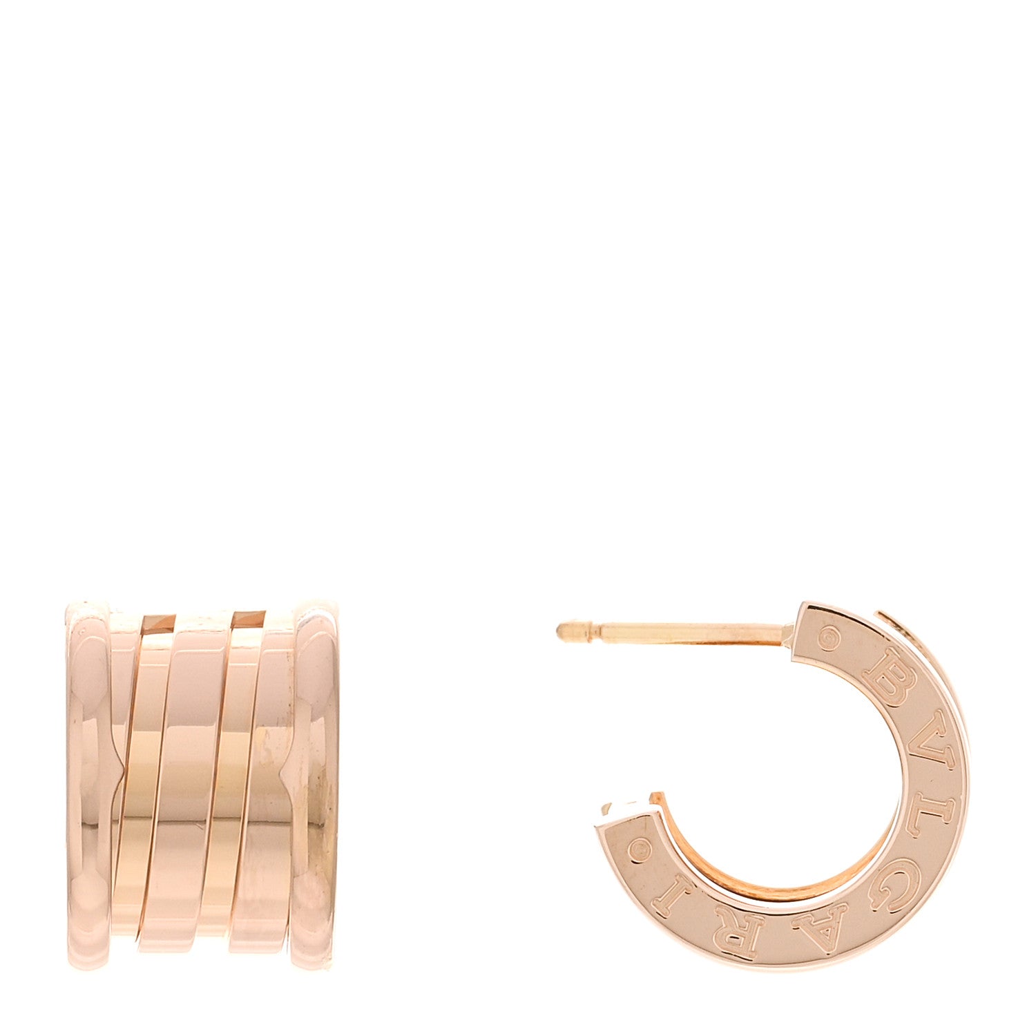 Bulgari 18K Rose Gold B.Zero1 Hoop Earrings 1 of 4