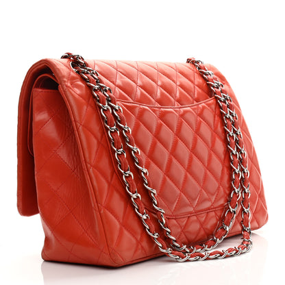 Chanel Lambskin Quilted Maxi Double Flap Red 3 of 18