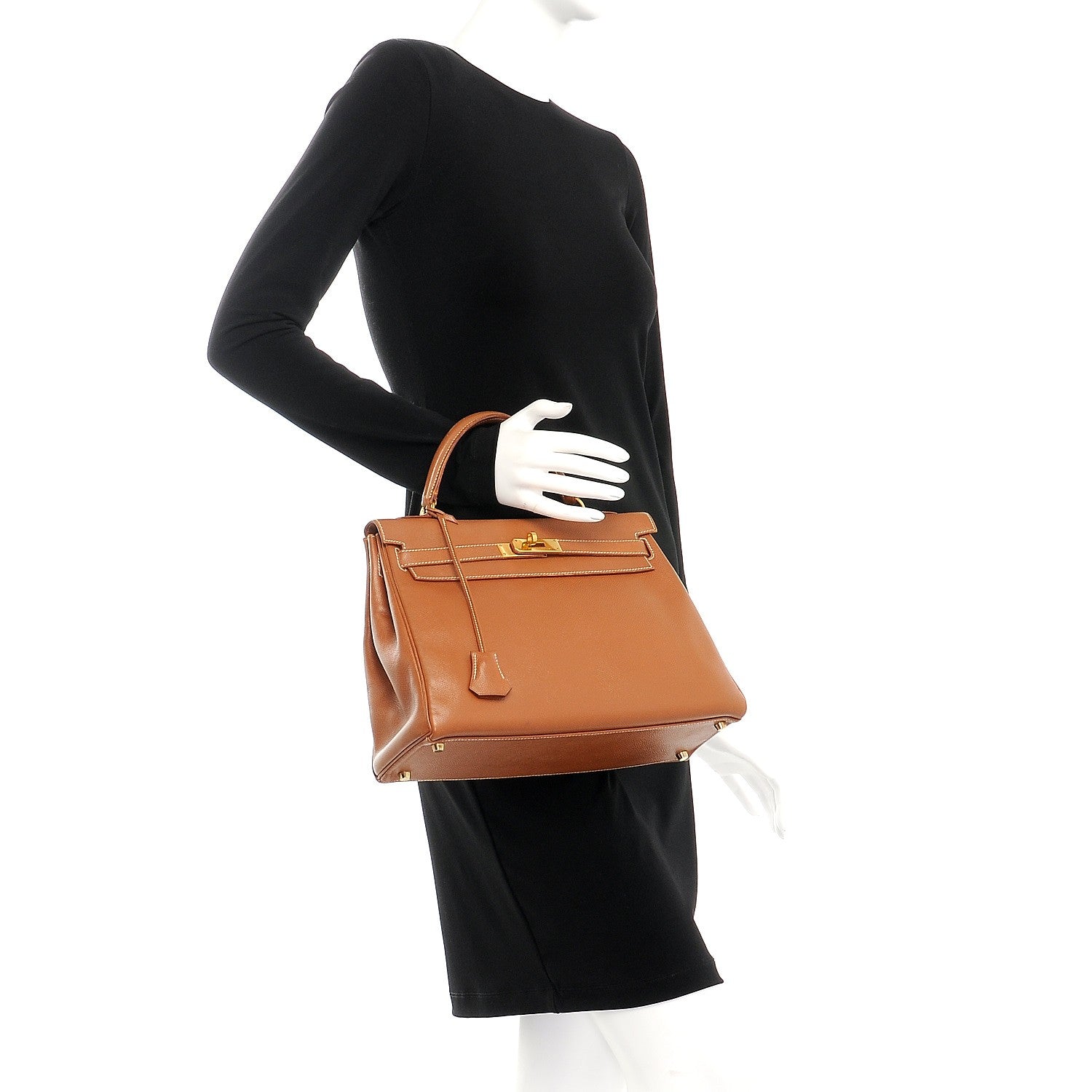 Hermes Courchevel Kelly Retourne 32 Gold 3 of 34
