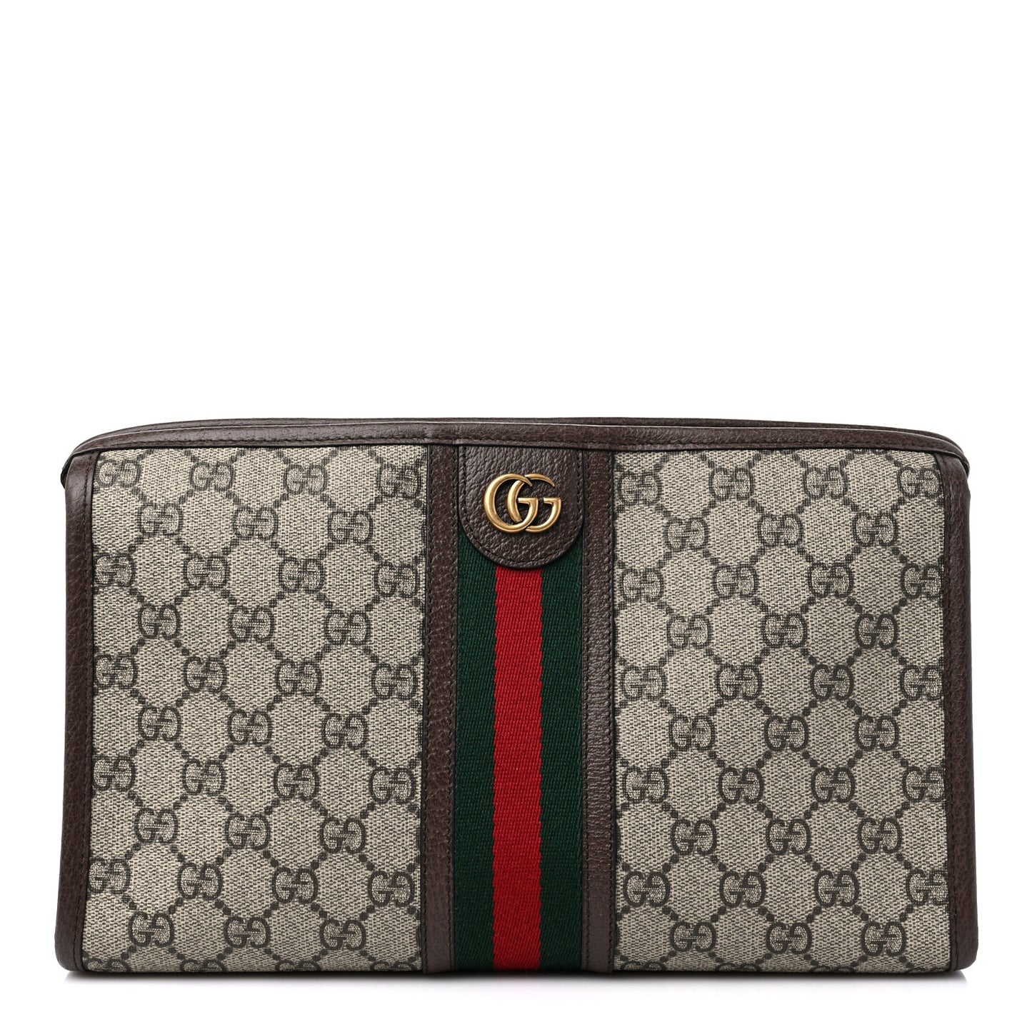 GG Supreme Monogram Web Ophidia GG Toiletry Case Beige New Acero