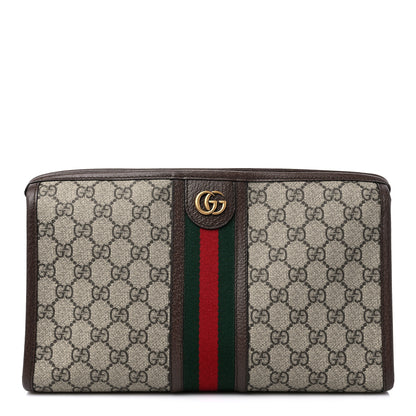Gucci GG Supreme Monogram Web Ophidia GG Toiletry Case Beige New Acero 1 of 9
