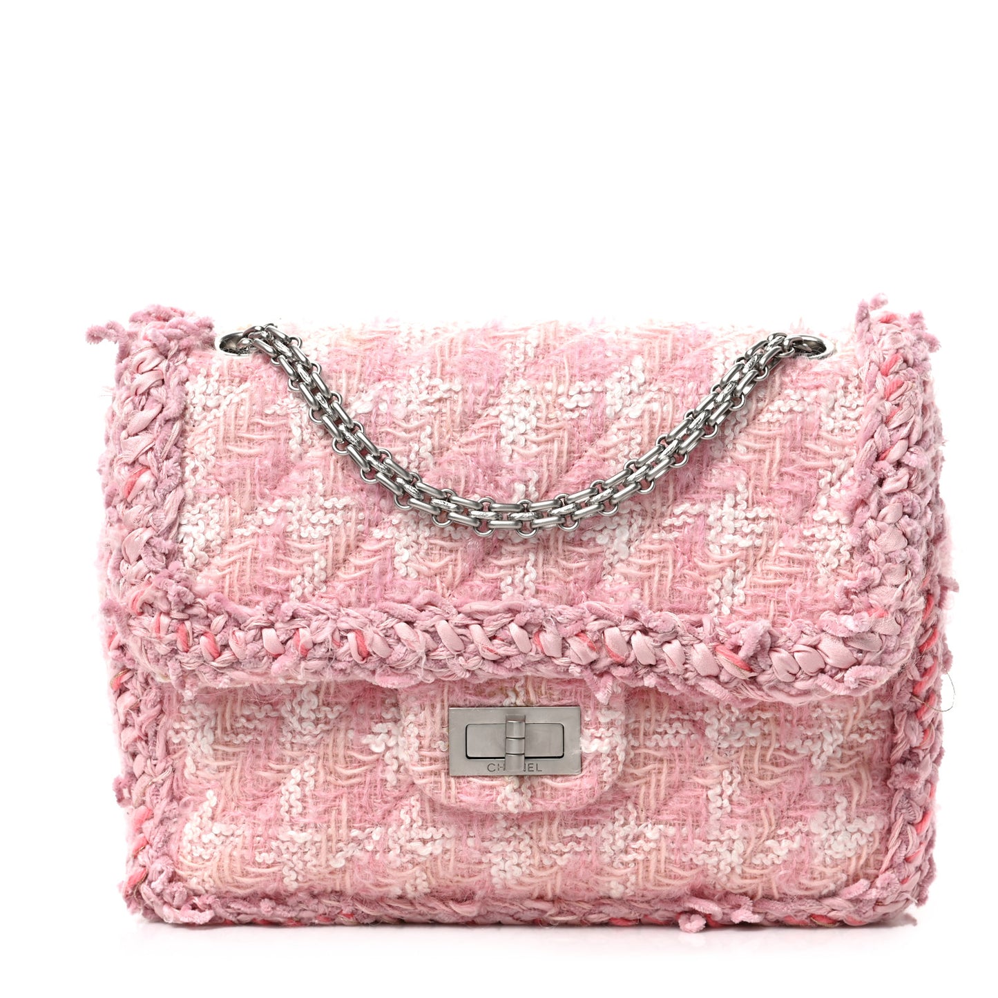 Tweed Braid Mini Reissue Square Flap Pink