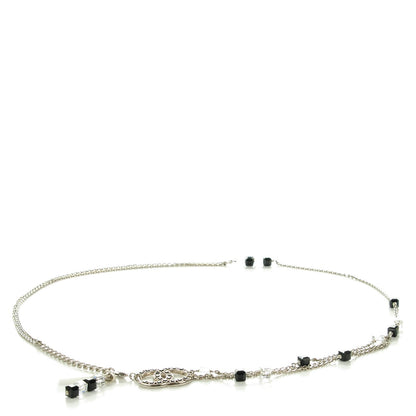 Chanel Baguette Crystal CC Belt Silver Black 1 of 6