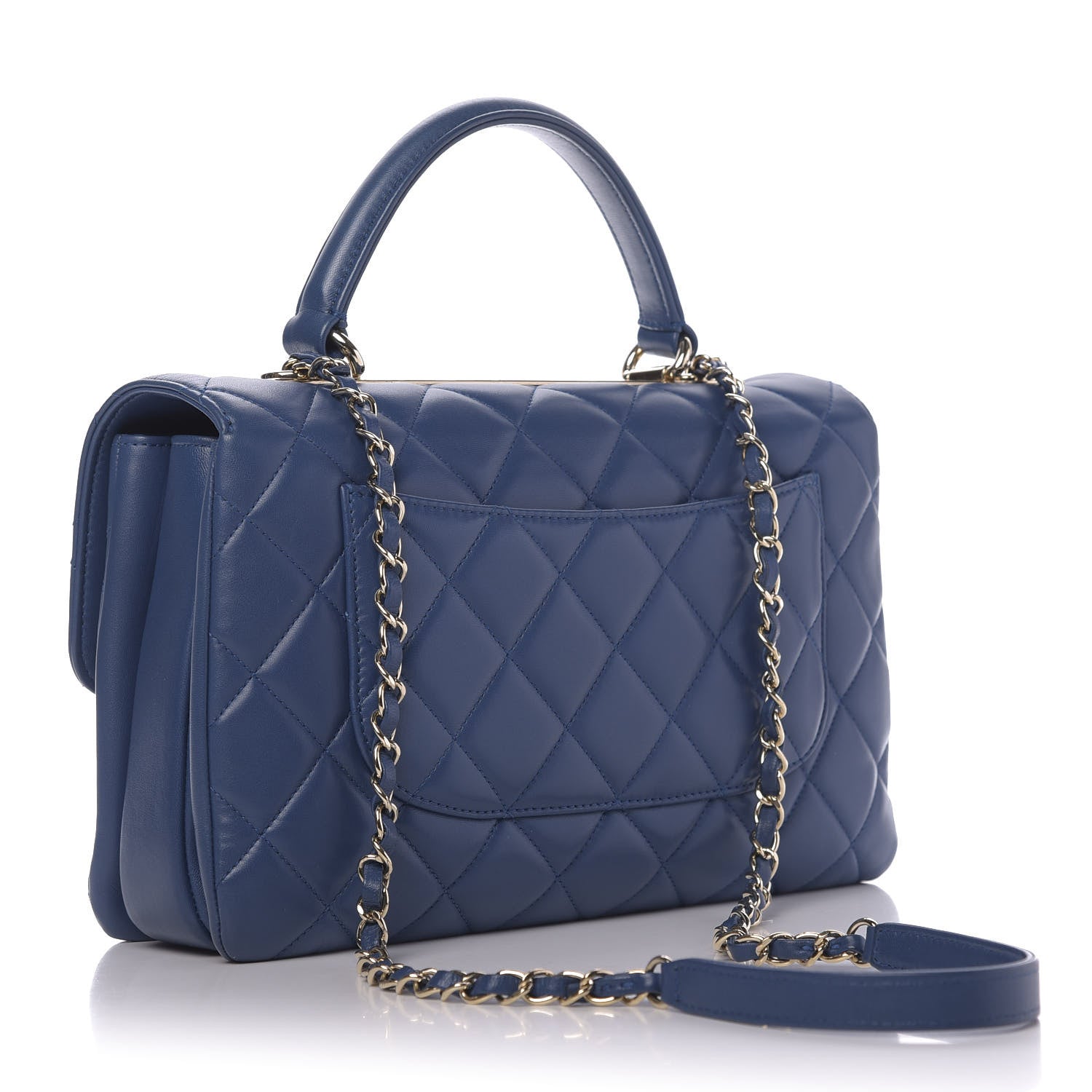 Chanel Lambskin Quilted Medium Trendy CC Flap Dual Handle Bag Blue 3 of 11