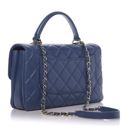 Chanel Lambskin Quilted Medium Trendy CC Flap Dual Handle Bag Blue 3 of 11