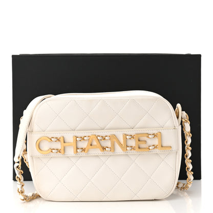 Chanel Calfskin Quilted Enchained Camera Case Bag White 13 of 13