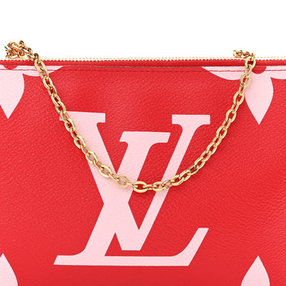 Louis Vuitton Monogram Giant Double Zip Pochette Rouge 8 of 10