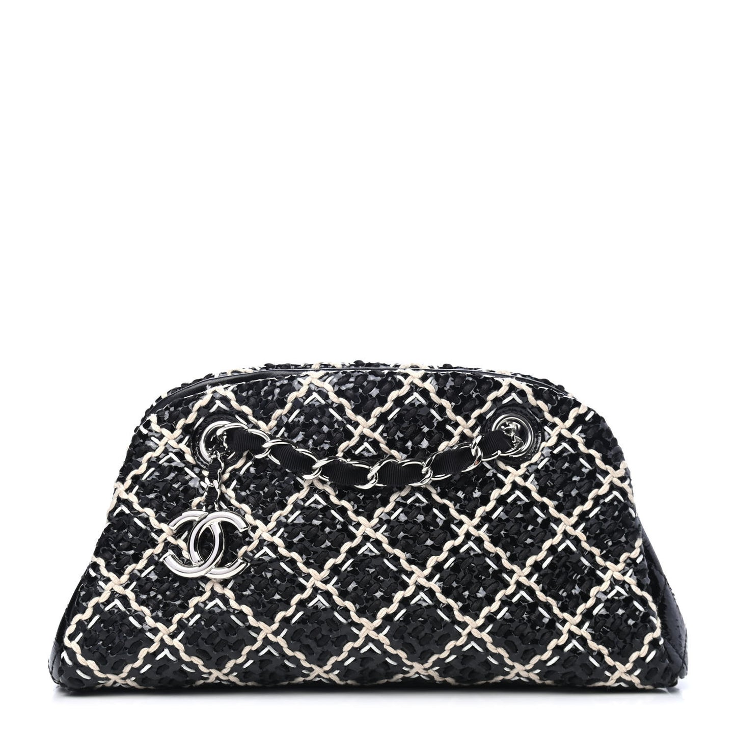 Patent Hand Embroidered Medium Just Mademoiselle Black