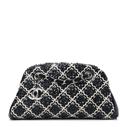 Chanel Patent Hand Embroidered Medium Just Mademoiselle Black 1 of 5