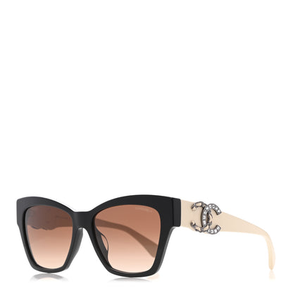 Chanel Acetate Square CC Sunglasses 5456 Ivory Black 1 of 8