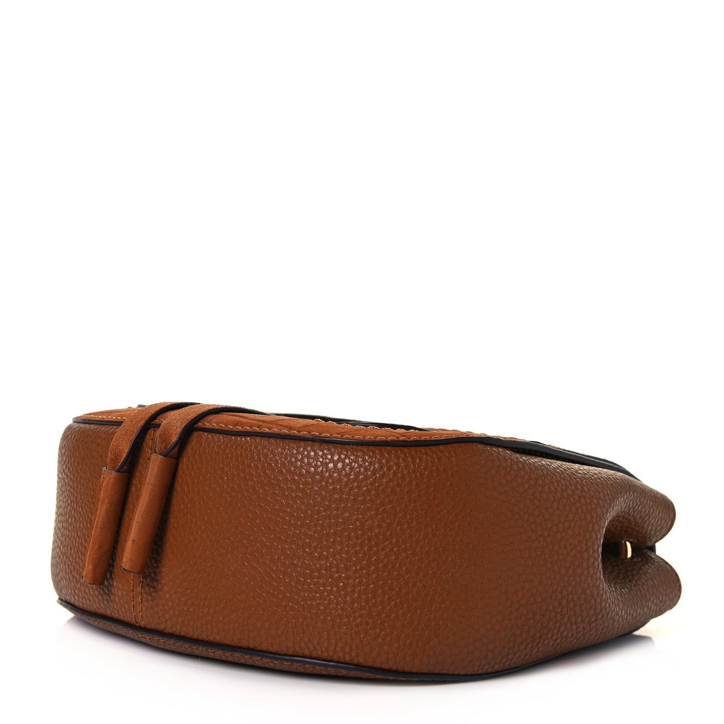 Calfskin Crocodile Embossed Maverick Saddle Bag Brandy