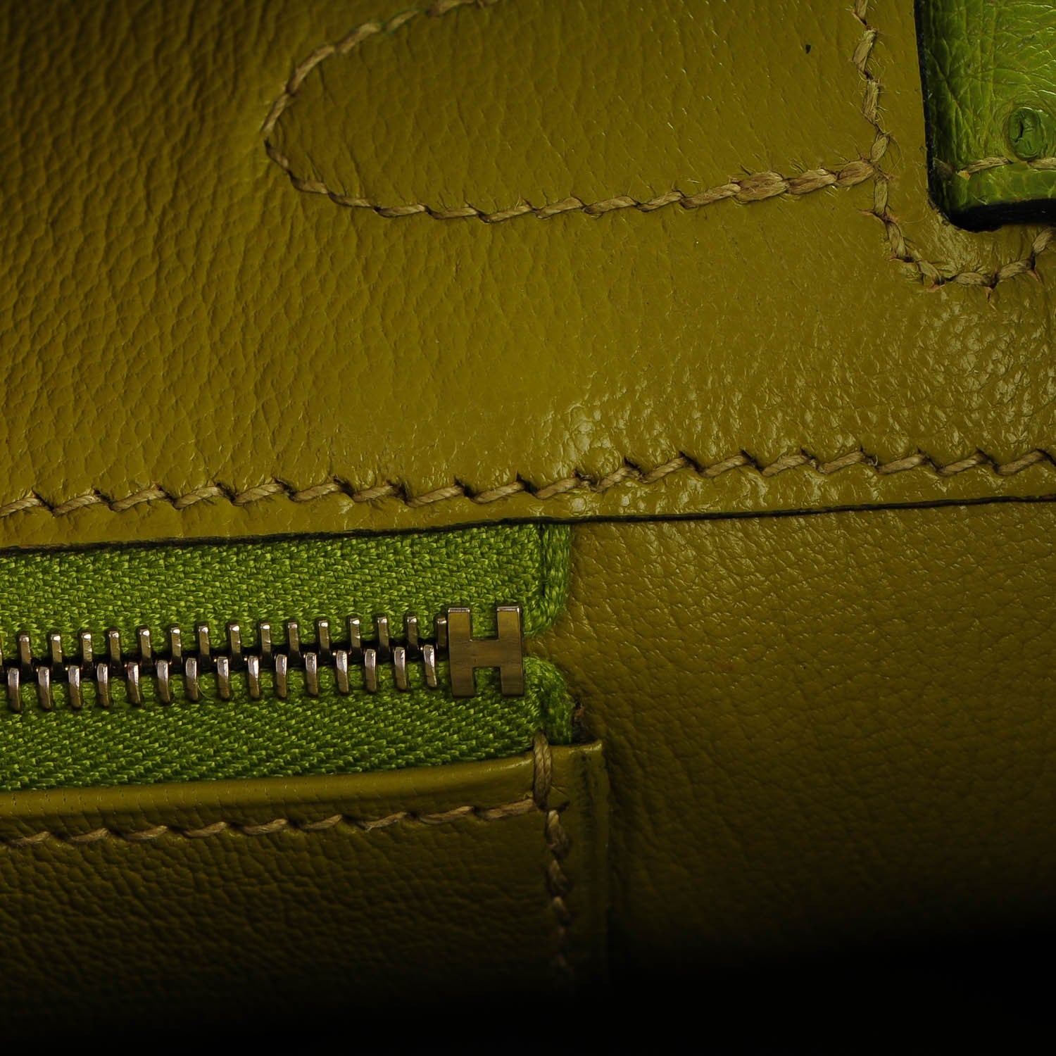 Hermes Ostrich Birkin 30 Vert Anis 18 of 25