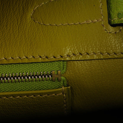 Hermes Ostrich Birkin 30 Vert Anis 18 of 25
