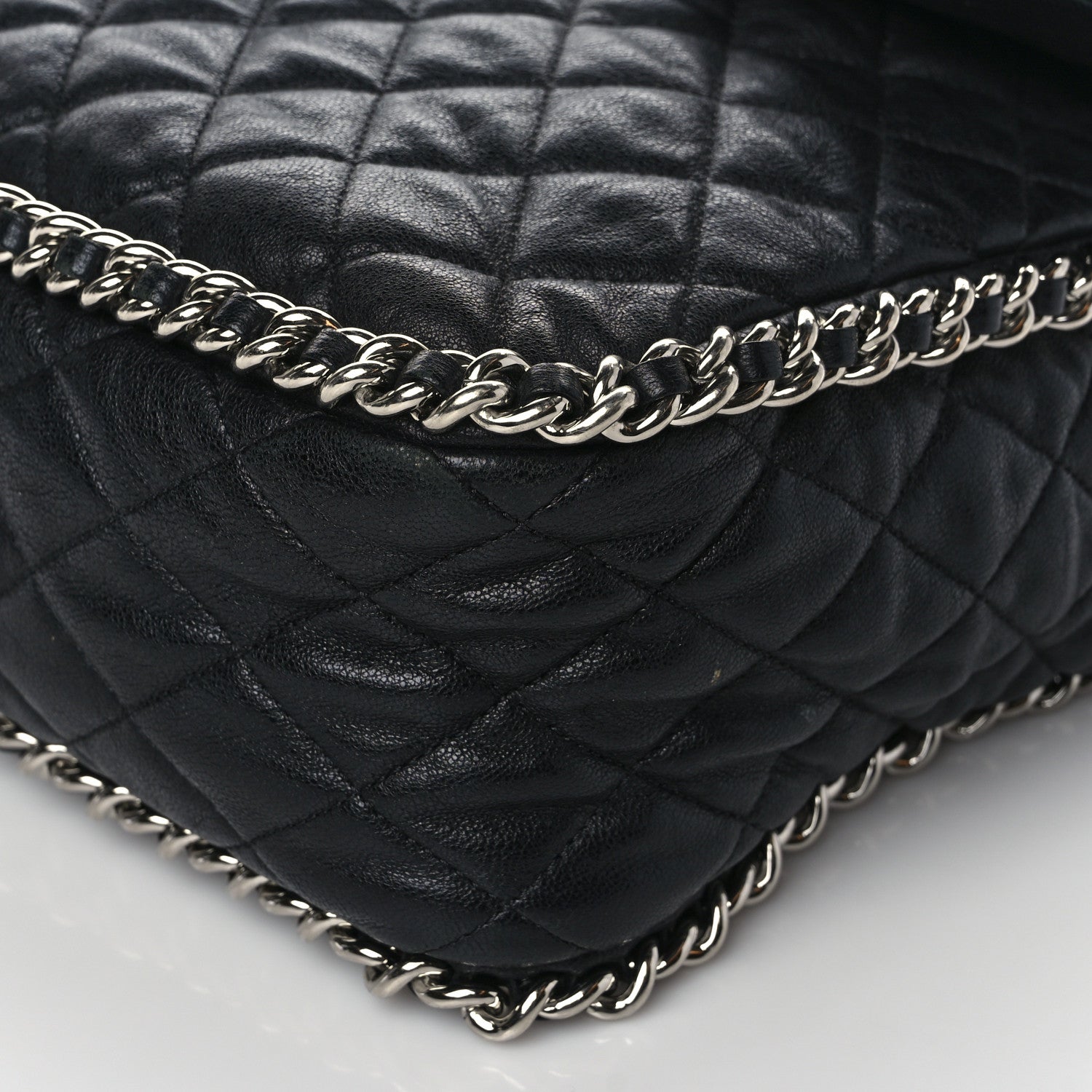 Chanel Washed Lambskin Quilted Maxi Chain Around Flap Black 9 of 10