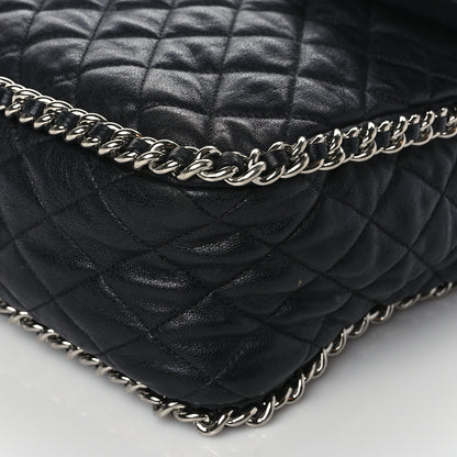 Chanel Washed Lambskin Quilted Maxi Chain Around Flap Black 9 of 10