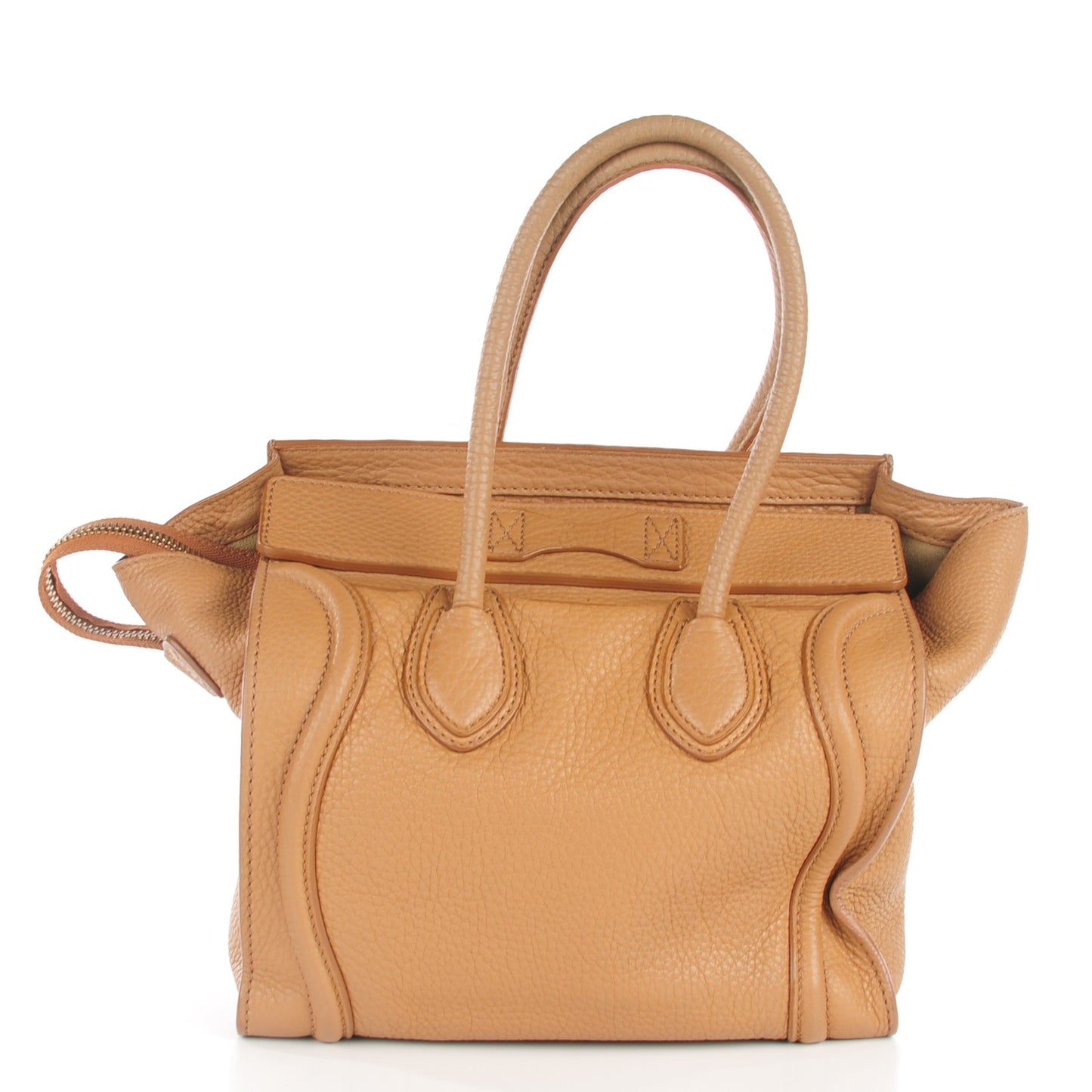 Pebbled Calfskin Micro Luggage Camel