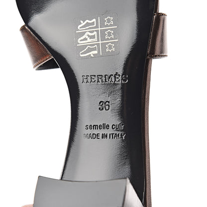 Hermes Metallic Nappa Oasis Sandals 36 Dore Vieilli 6 of 8
