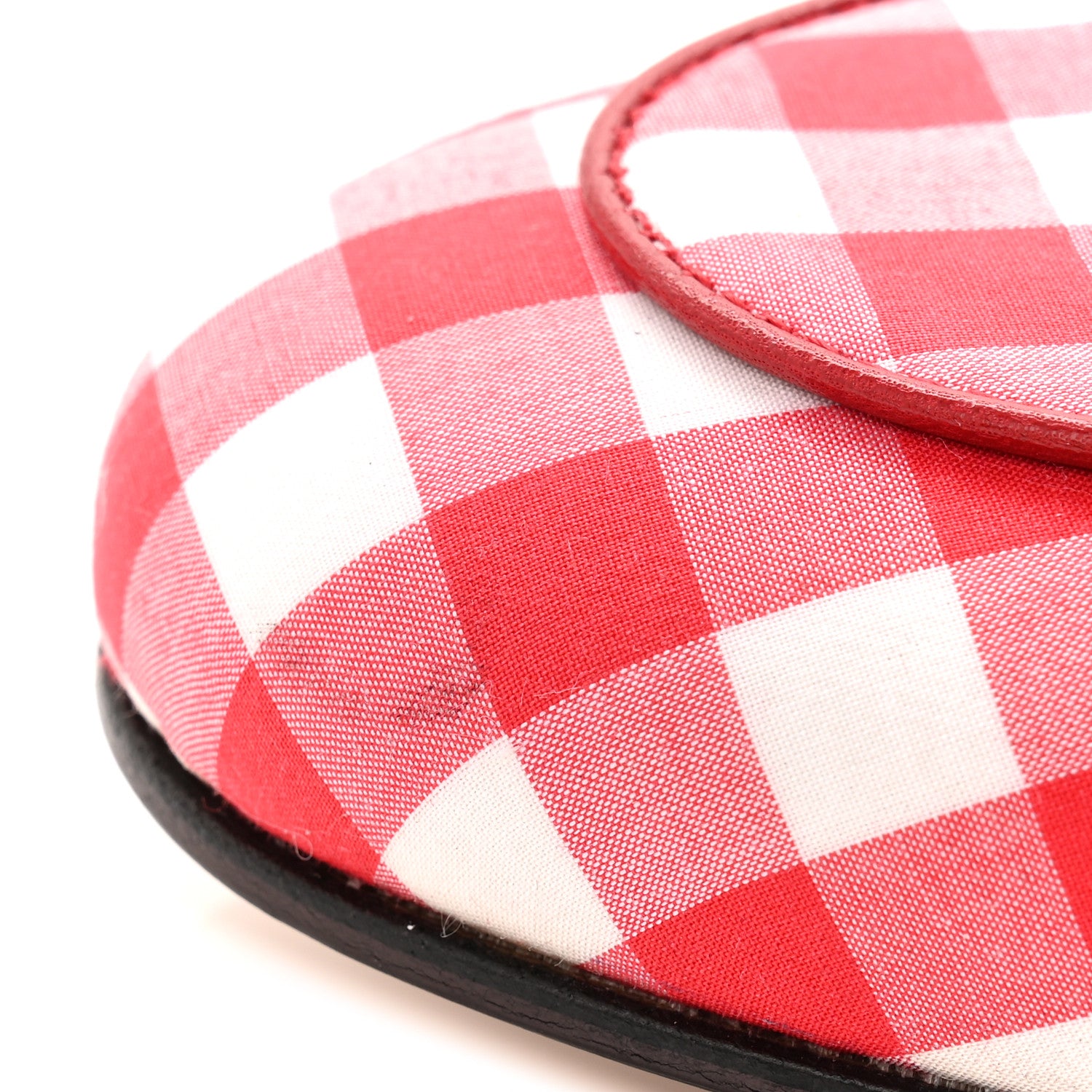 Gucci Cotton Gingham Womens Princetown Slippers 36 White Red 11 of 12