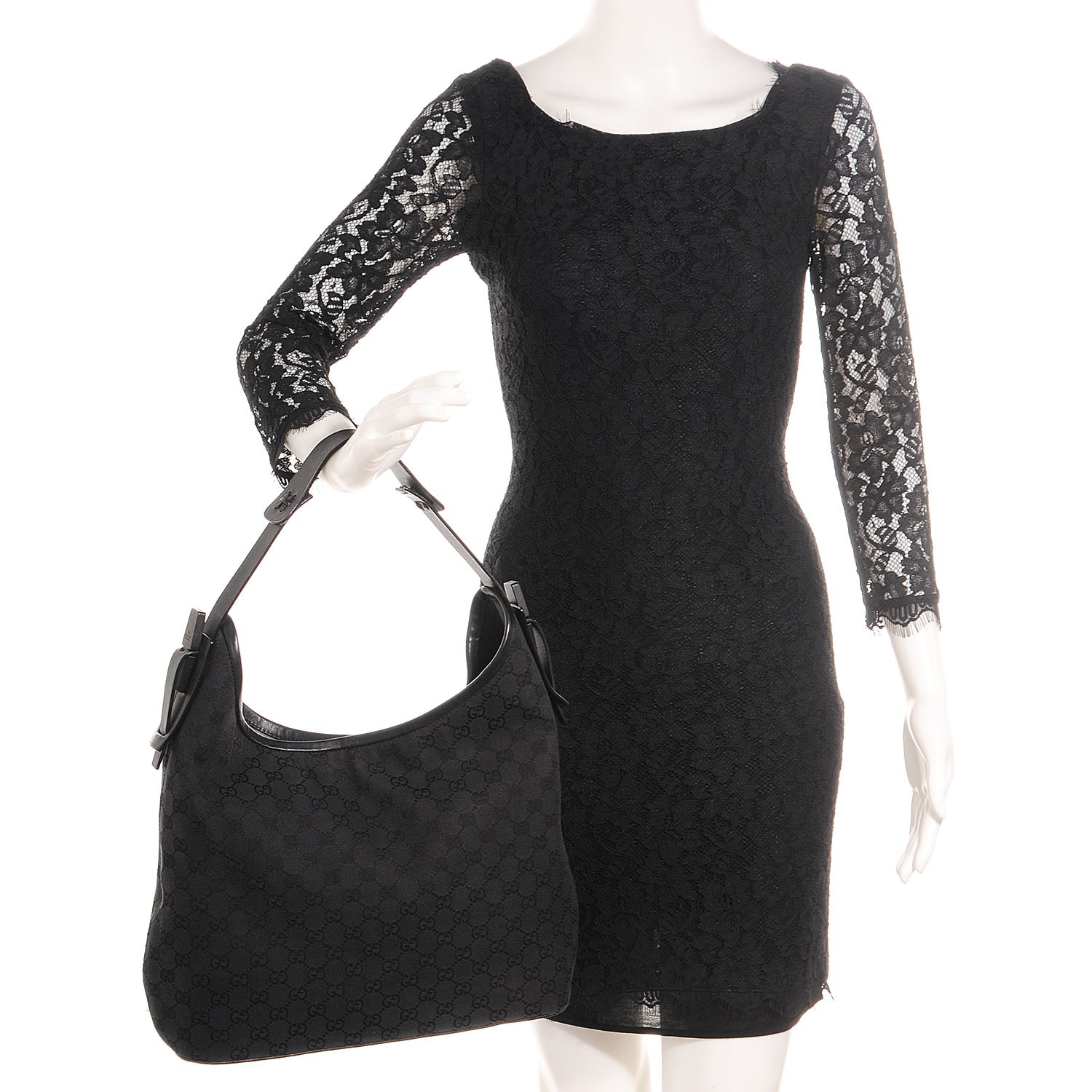 Gucci Monogram Small Hobo Black 2 of 7