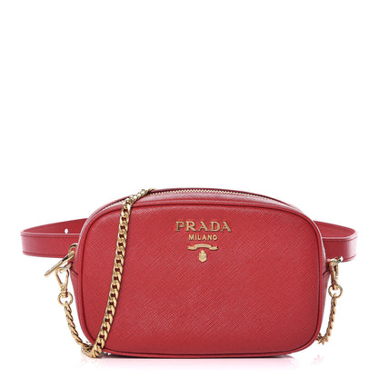 Prada Saffiano Lux Belt Bag Fuoco 1 of 12