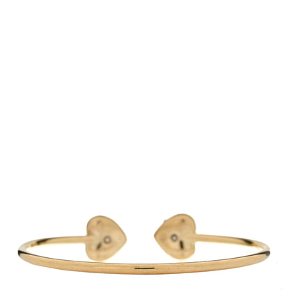 Gucci 18K Yellow Gold Sterling Silver Diamond Le Marche Des Merveilles Bee Heart Cuff Bracelet 3 of 5