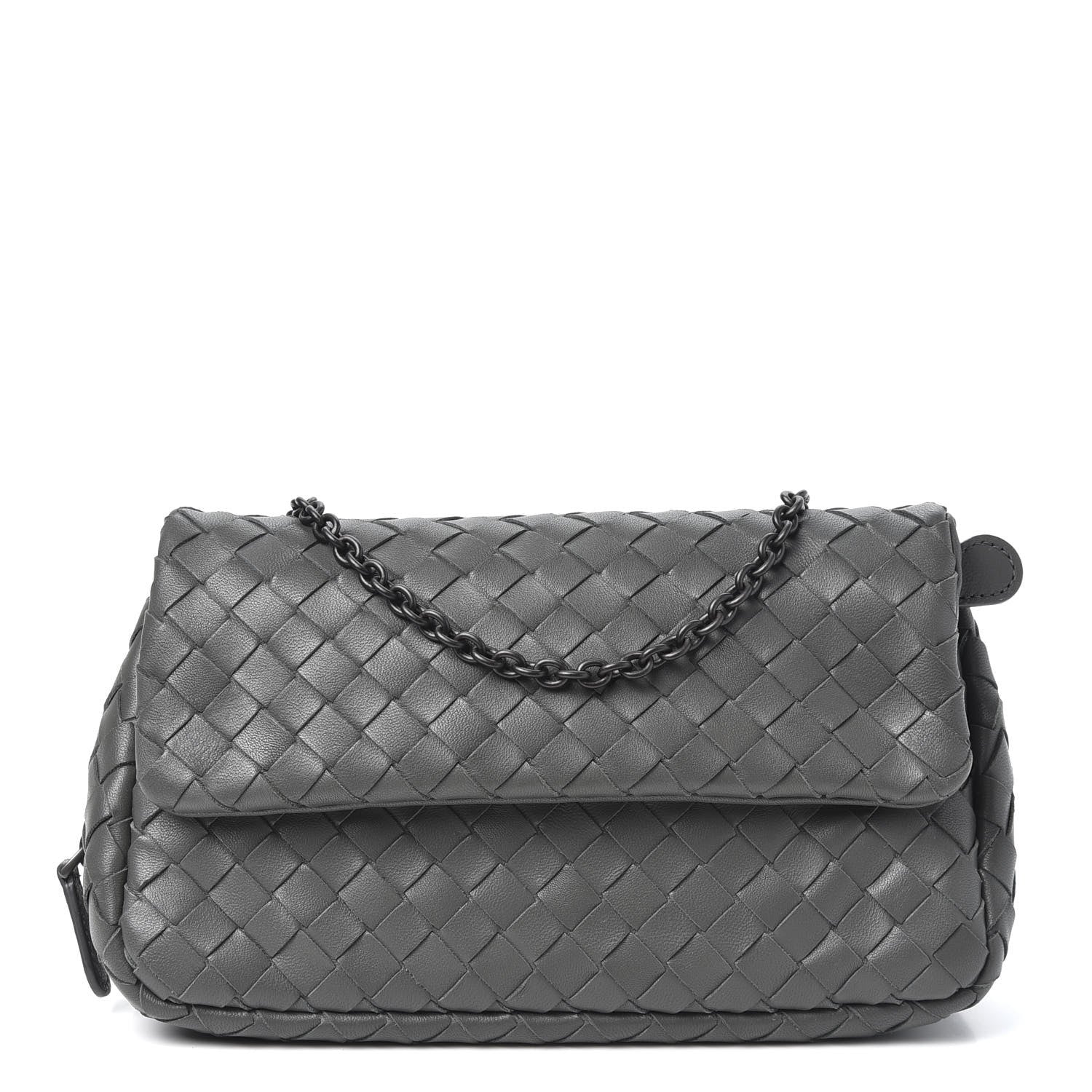 Bottega Veneta Nappa Intrecciato Mini Chain Messenger Light Grey 1 of 8
