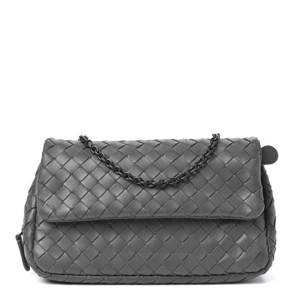 Bottega Veneta Nappa Intrecciato Mini Chain Messenger Light Grey 1 of 8
