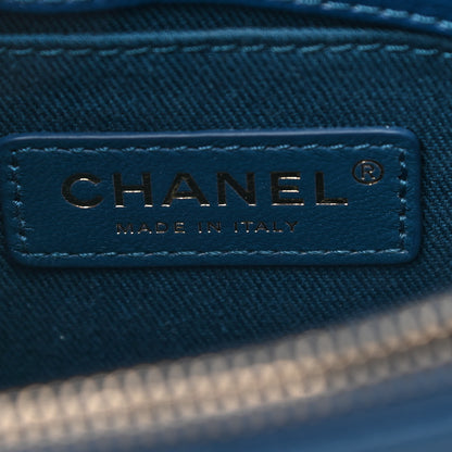 Chanel Shiny Calfskin Goatskin Quilted Medium Coco Curve Messenger Flap Navy 5 of 10